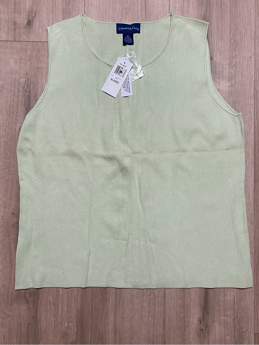 NWT Silk/Cotton Blend Women’s XL Charter Club Tank - Minty Green Colored